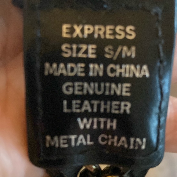 Express gold chain belt and black leather braided 1” belt - Picture 2 of 4